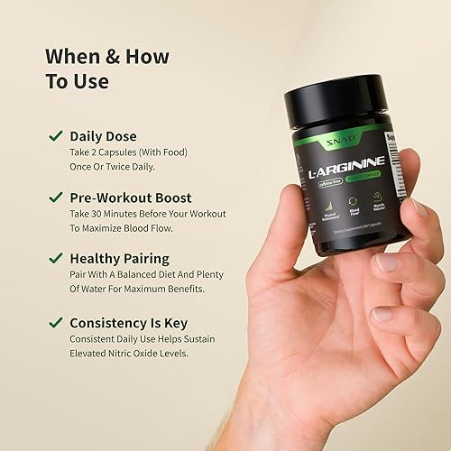 Miniatura 5 de Snap L - Cápsulas de arginina - Suplementos de circulación sanguínea con nitrosigina y citrulina L para energía natural, aumenta el flujo sanguíneo