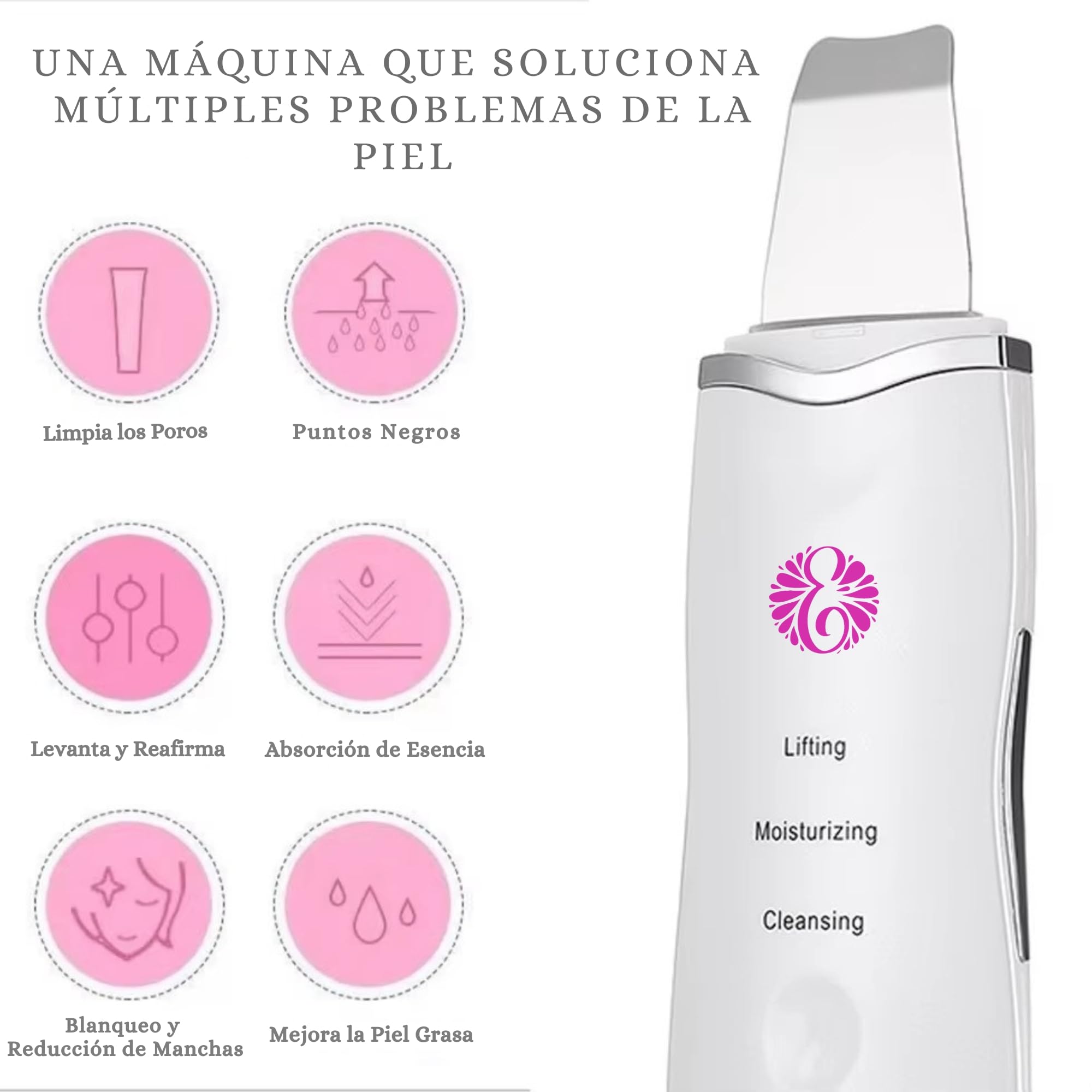 Ultradźwiękowy peeling do twarzy z 3 trybami, szpatułka do oczyszczania twarzy, peeling do twarzy, lifting twarzy, debugger do skóry, zestaw 7 narzędzi do usuwania zaskórników i czarnych kropek w
