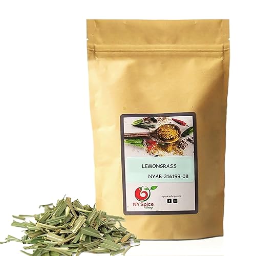 NY SPICE SHOP Té de hierbas de hierba de limón 8 onzas (onza) té verde de hierba de limón descafeinado seco y tamizado Chai de hoja de citronela