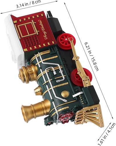 Miniatura 8 de UPKOCH 1 juego de tren de Navidad de juguete  Tren eléctrico con luces y música debajo del árbol, locomotora vintage, juguete para niños