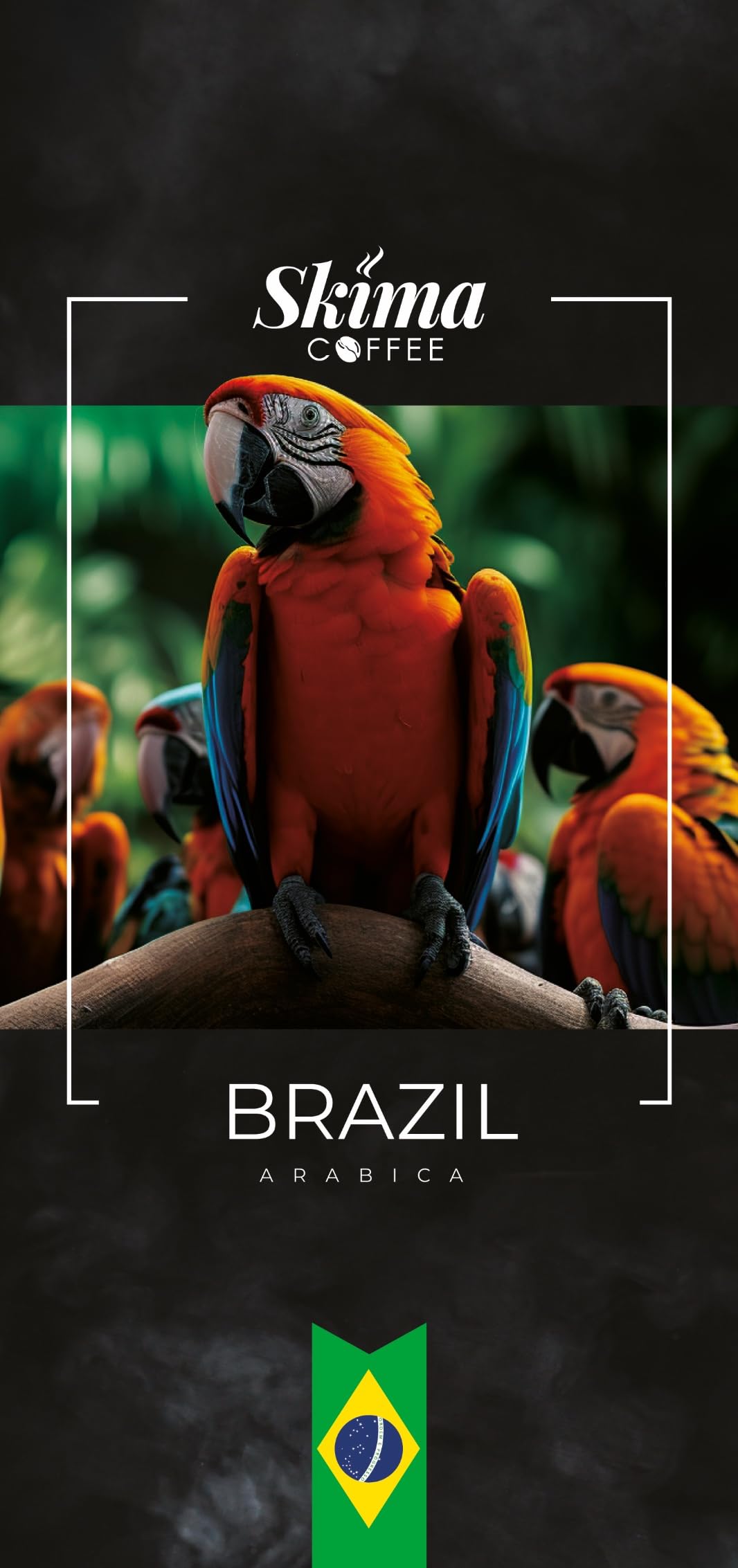 SkimaCoffee Café en grano 2 x 1 kg BRASIL 100% Arábica recién tostado