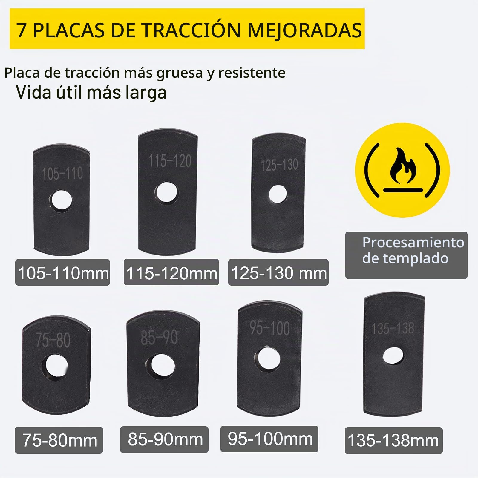 VEVOR Extractor de Engranajes con rodamiento Interno, Extractor Universal de 2 Brazos de 75-138 mm, Extractor de Cilindros de Acero 45, 7 Placas de extracción, Extractor Manual de Carcasa
