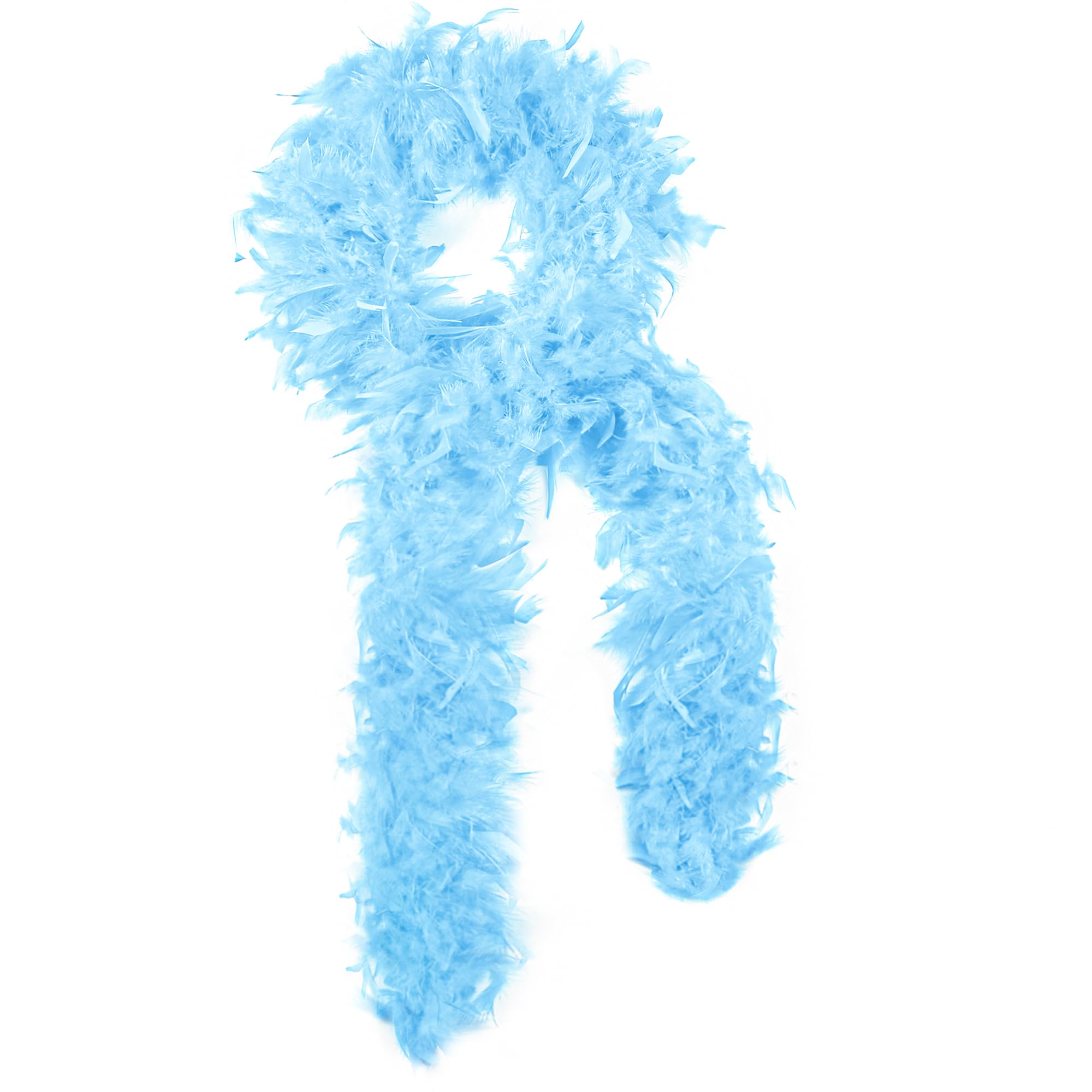 SOGUGOM Blue Boa for Women - 50g 2 Yards Chandelle Boa for Costume, Home Decoration, Christmas Tree, Women and Dancing Craftting Party(Light Blue)