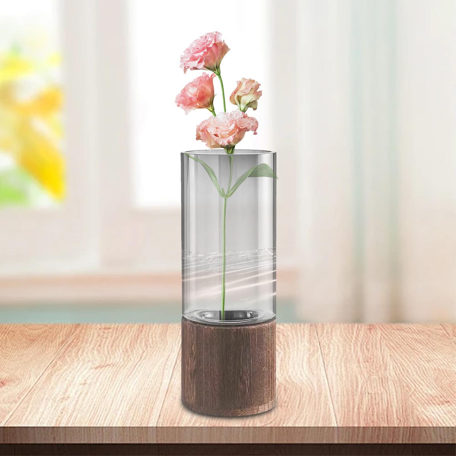 Amazon.co.jp: 円筒形の花瓶 - 円筒形のガラスの花瓶、フローティング