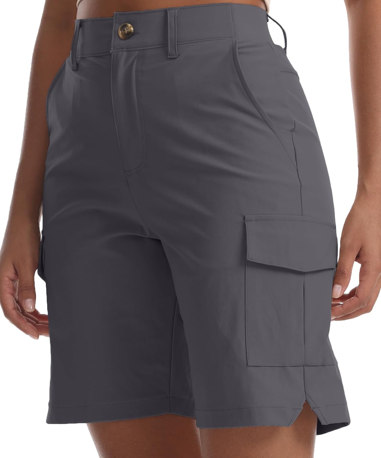 Kcutteyg Women's Lightweight Hiking Cargo Shorts with Pockets-8" Inseam Water Resistant Athletic Shorts for Golf Casual - Image 4