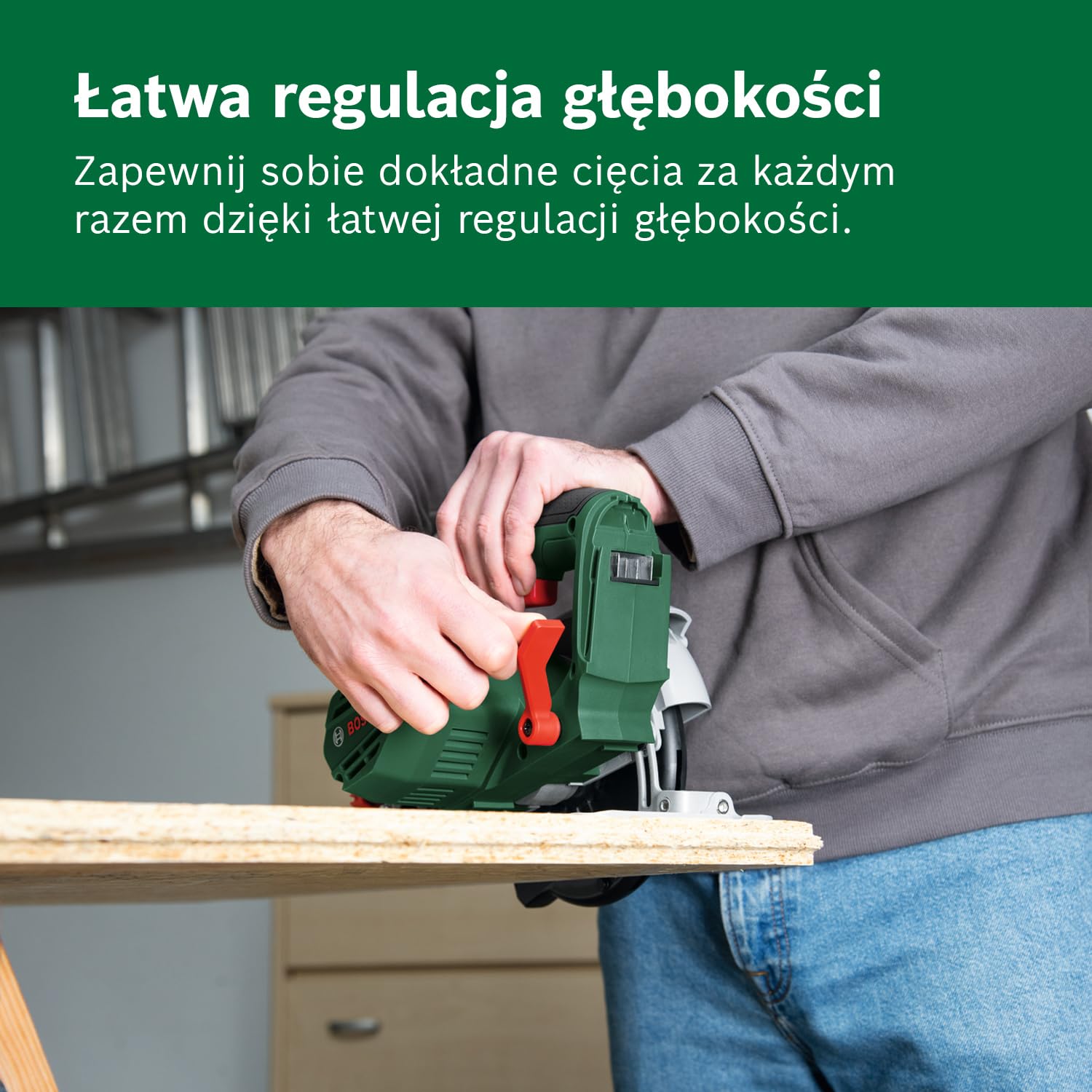 Bosch 18V System Akumulatorowa pilarka tarczowa EasyCirc 18V-48 (cięcie materiałów drewnianych o grubości do 48 mm, adapter do odsysania pyłu, prowadnica równoległa)