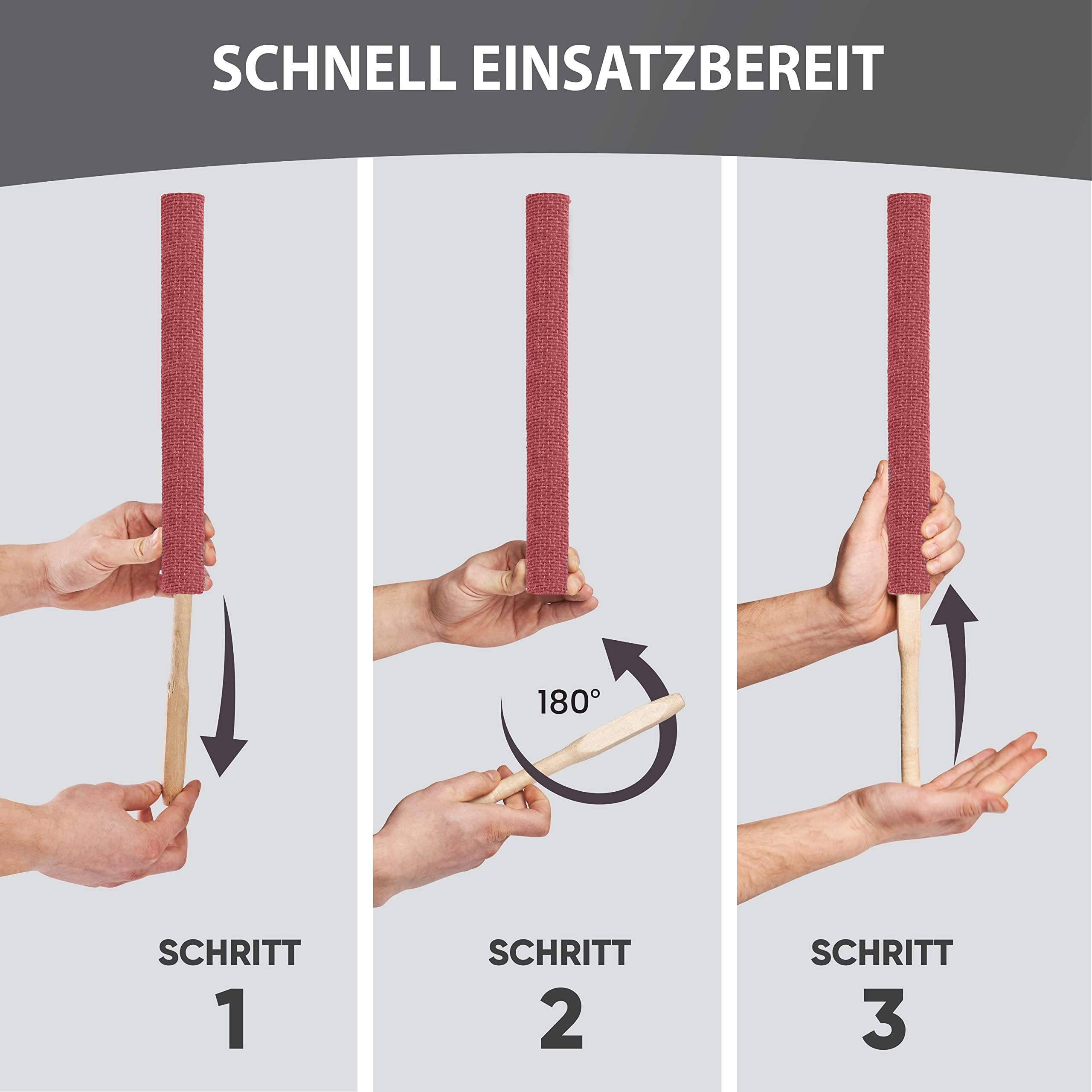 Panteer ® Pochłania z naturalnego wosku - Na wędrówki z dziećmi lub przyjaciółmi - Made in Germany - czas palenia 45 min. - Z ochroną dłoni (50 sztuk, czerwone)