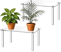 Vista 22 de 1 soporte de exhibición de acrílico extra grande de 16 pulgadas, soporte rectangular de acrílico de 4 patas, soporte para plantas de acrílico