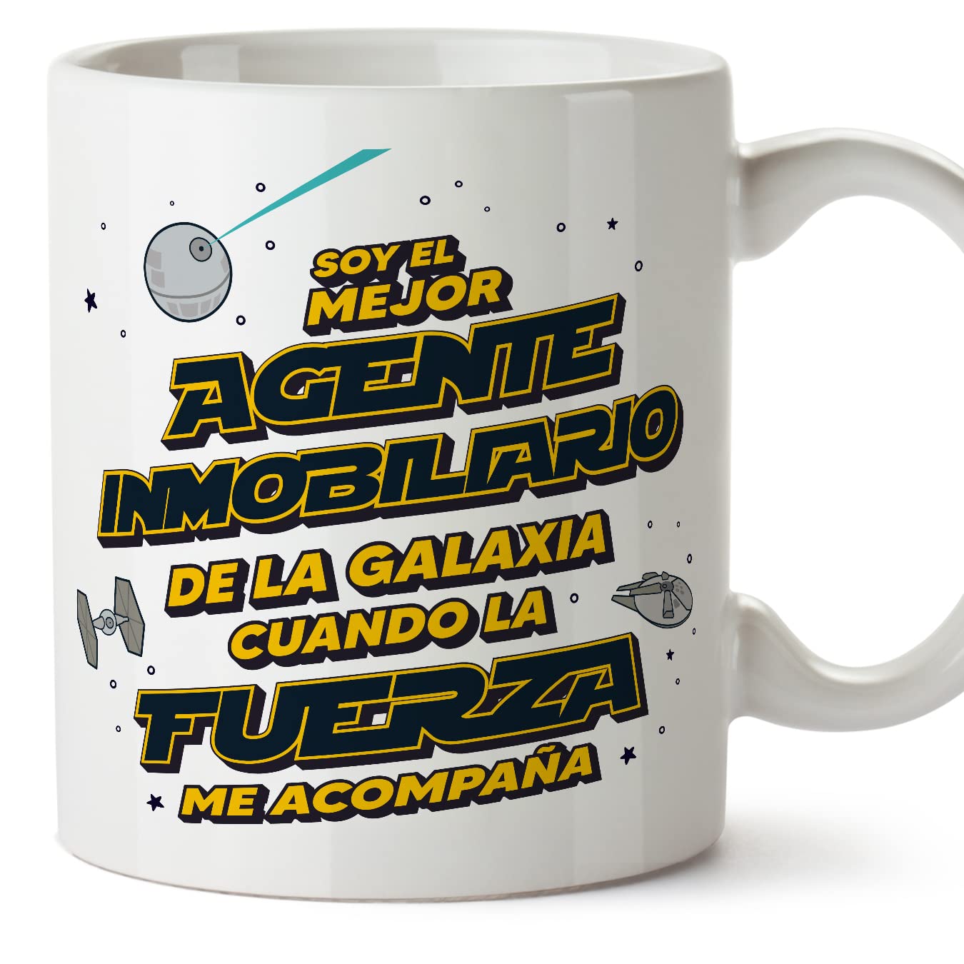 MUGFFINS Tazas para JEFE hombre - En Español - Mejor de la Galaxia Cuando Fuerza me Acompaña - 11 oz / 330 ml - Regalo original y divertido — view 492