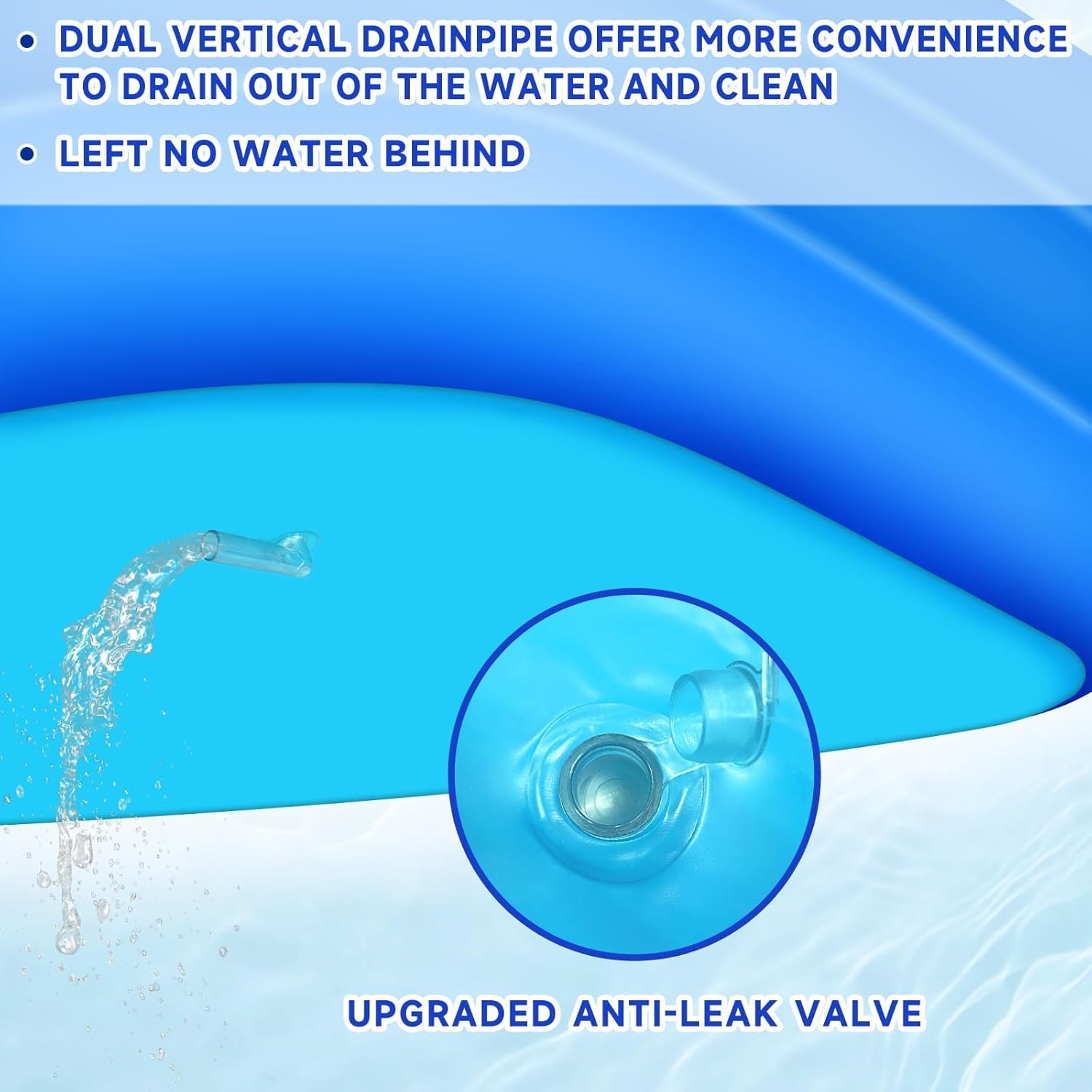 Nattork Inflatable Swimming Pool for Kids and Adults- 118 x 68 x 22 Family Full-Sized Blow Up Pools for kids -Thickened Durable Above Ground Swimming Pool Backyard Lawn, Indoor Outdoor Summer Party