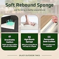 Vista 5 de FDW Juego de muebles de patio de 4 piezas Muebles de mimbre para exteriores con mesa de centro Juego de sillas de ratán modernas Asientos al