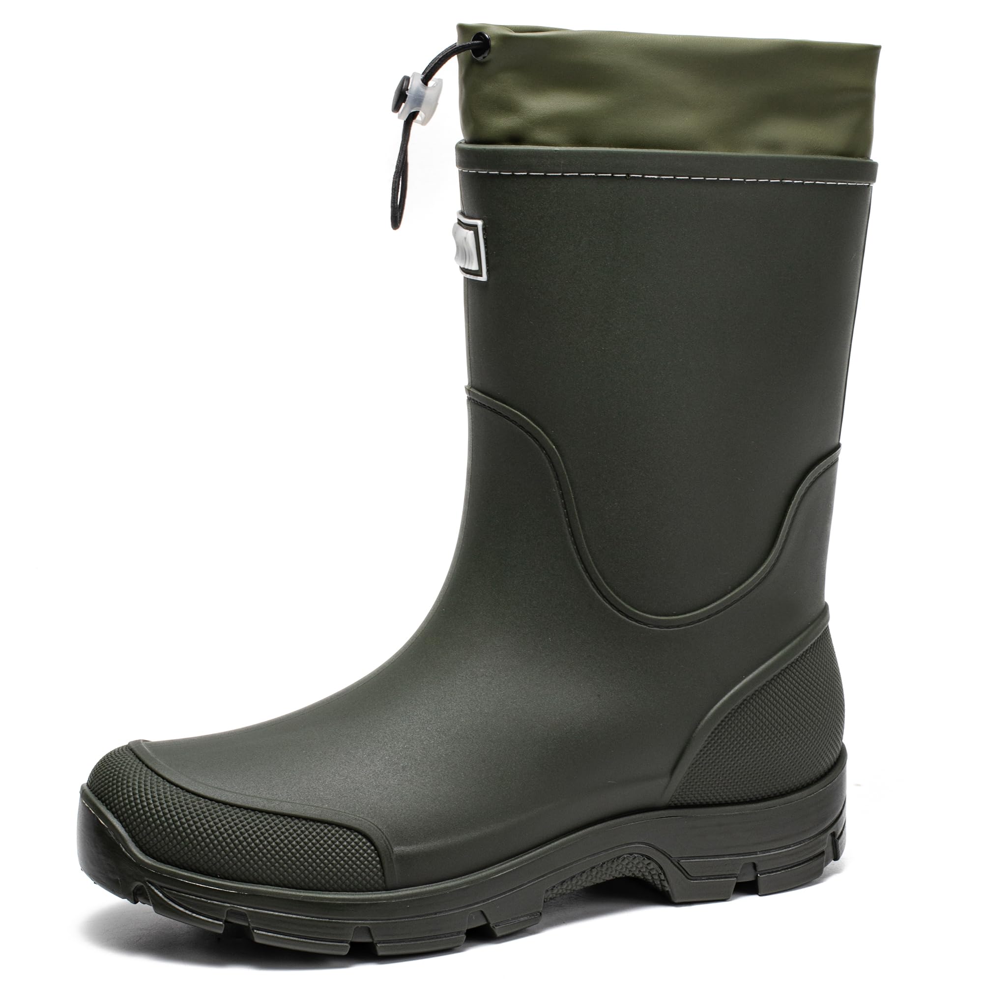 WOWSTICK Waterproof Rain Boots for Men and Women Lightweight Slip Resistant Fishing Deck Garden Mid-calf Outdoor Work Booties