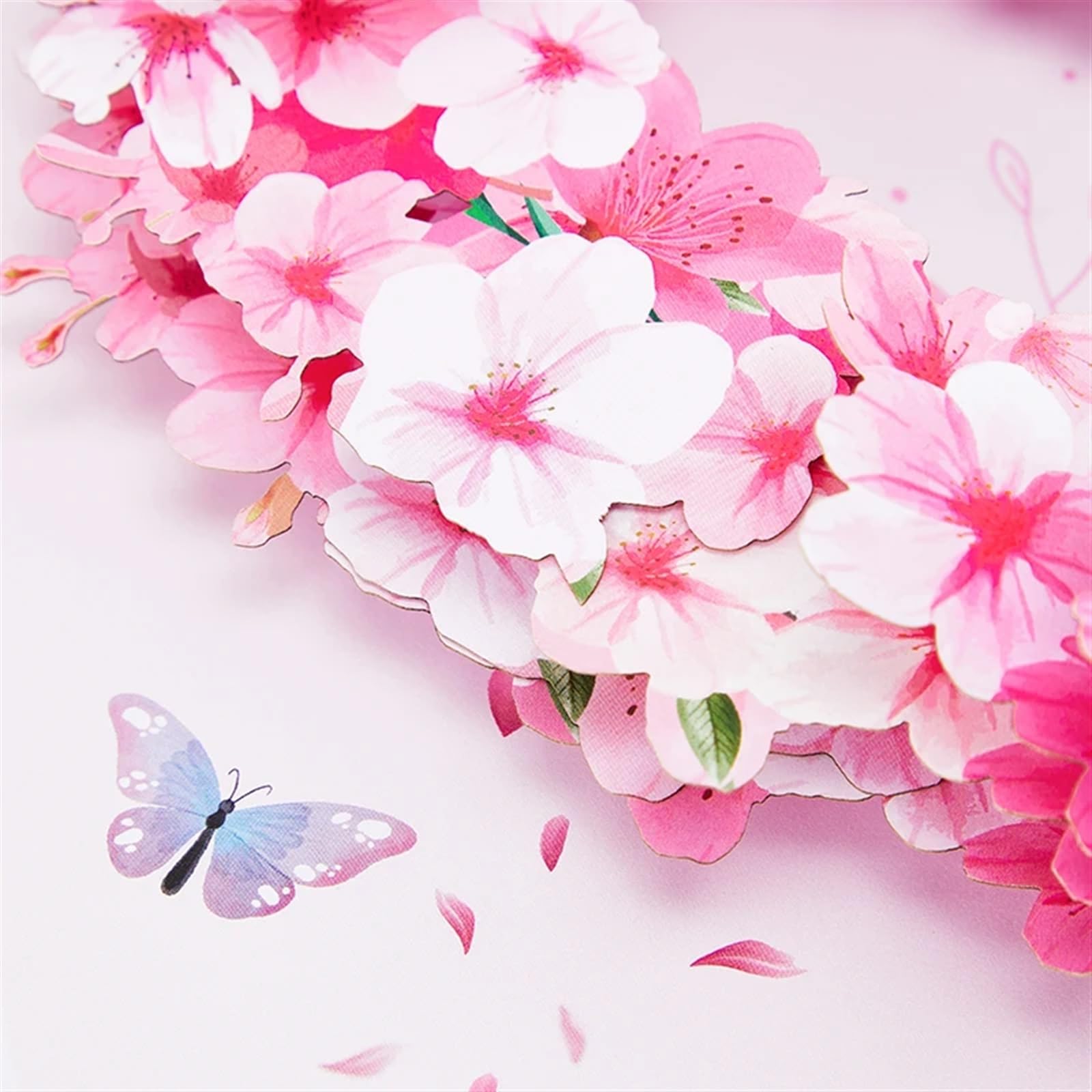 Zaproszenia na ślub, Zestaw zaproszeń ślubnych, 2 sztuki, wielokolorowe, wyskakujące kartki z motywem kwitnącej wiśni(Sakura Love)