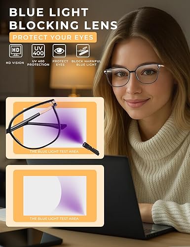 Miniatura 5 de Vintage Cat-eye Blue Light Blocking Glasses for Women, Lightweight TR90 Fashion Eyeglasses