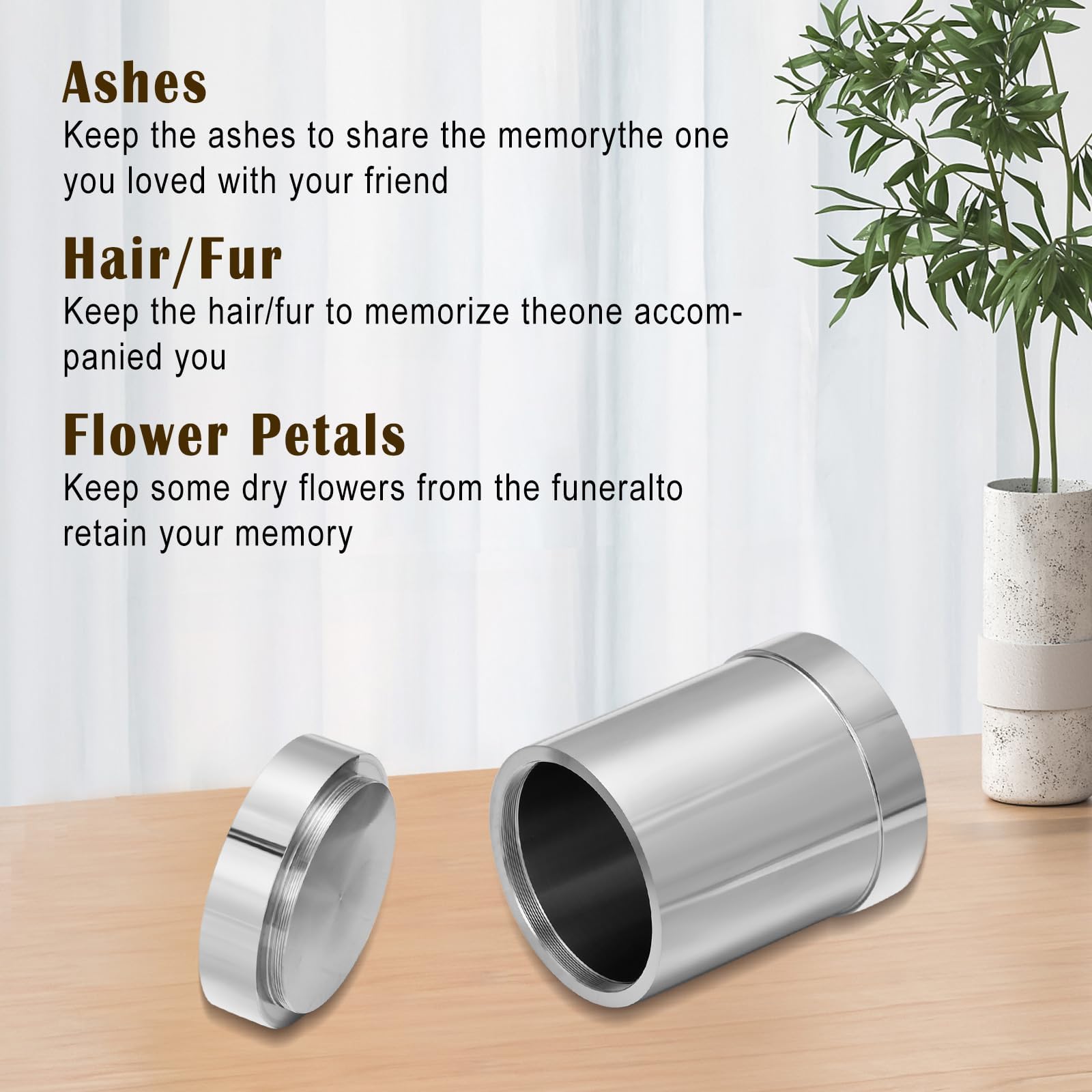 Minicremation Cremation Urn for Human Ashes Stainless Steel Candle Ash Holder Keepsake Urn for Ashes Candlestick Mini Funeral Urns for Pet Ashes (Tree of Life-Silver) - Image 4