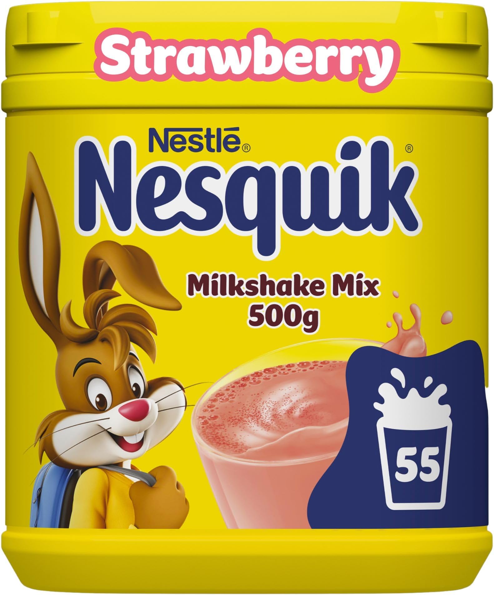 Strawberry Flavoured Milkshake Powder, with Vitamin D, 500g Tub (Pack of 10)