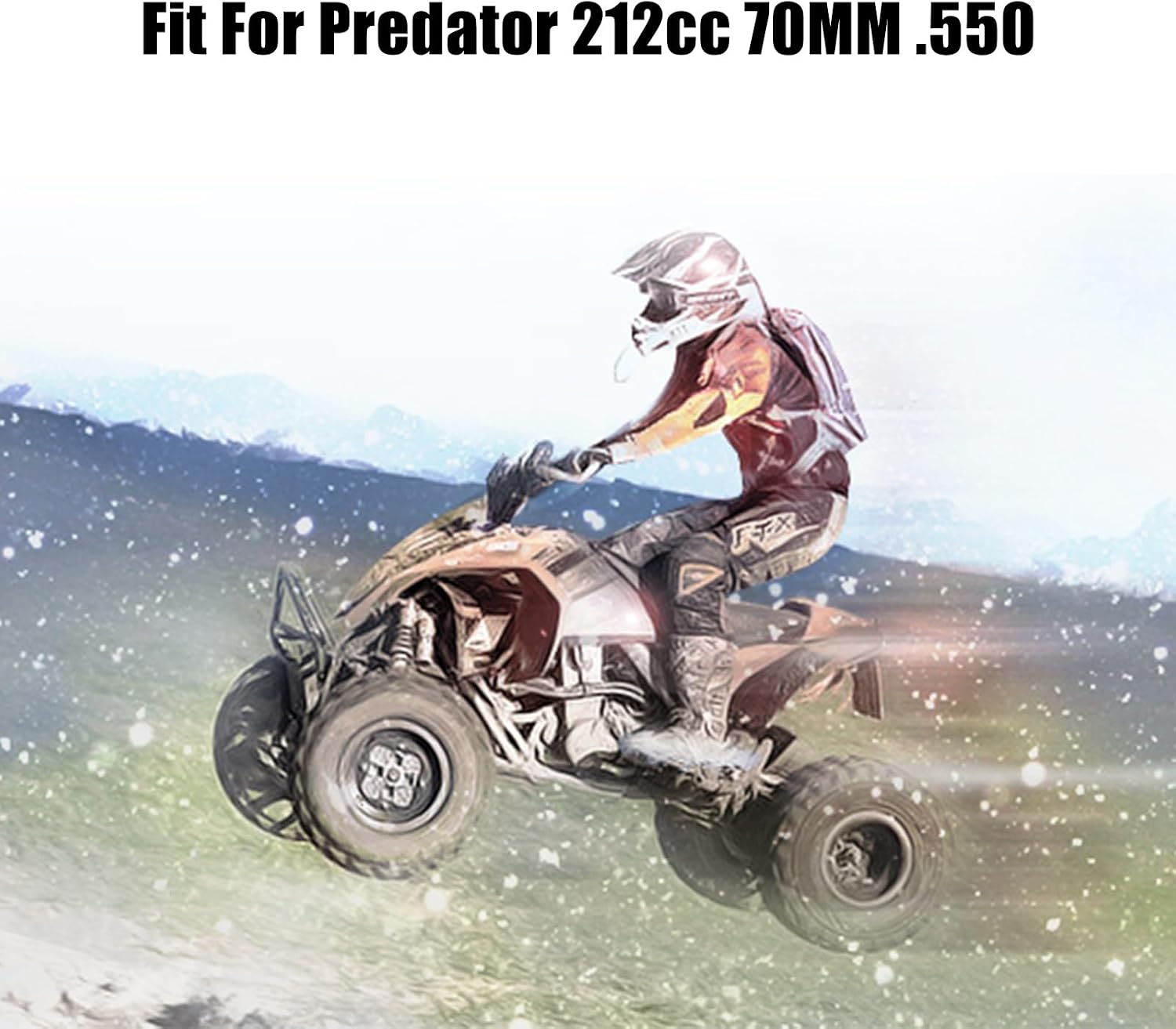 RYANSTAR RACING 70mm Flat Top Piston Kit with 0.550 Rings and 26lb Valve Springs for Predator 212cc 224cc 196cc GX160 GX200 5.5HP 6.5HP Engines - High Compression Compatible with Mini Bikes Go Karts