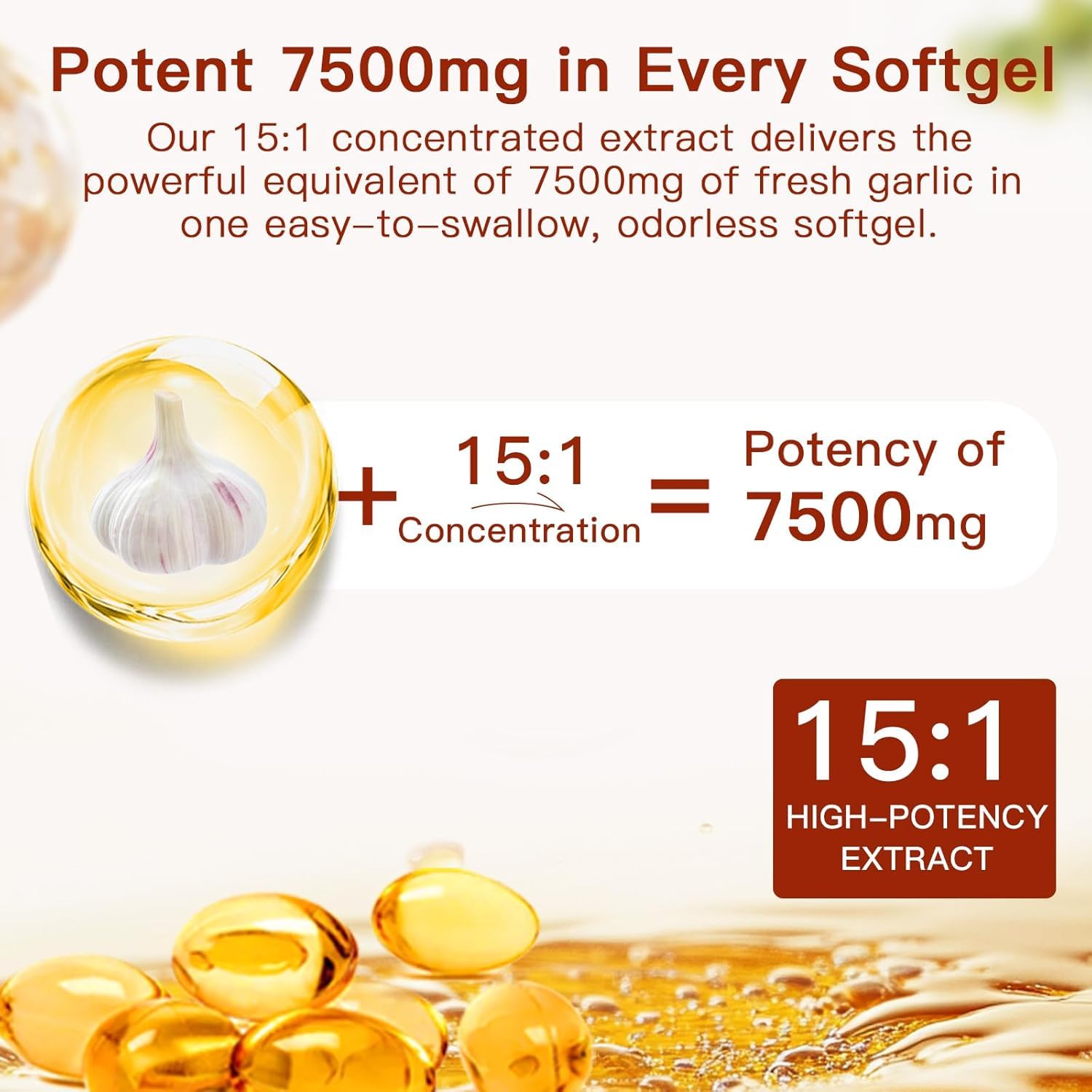 Aged Garlic Extract,300 Count 7500mg Odorless Organic Garlic Capsules for Heart & Immune Antioxidant Supplements, All-Natural, Non-GMO,Gluten-Free,2-Year Matured for Antioxidant Wellness — view 2