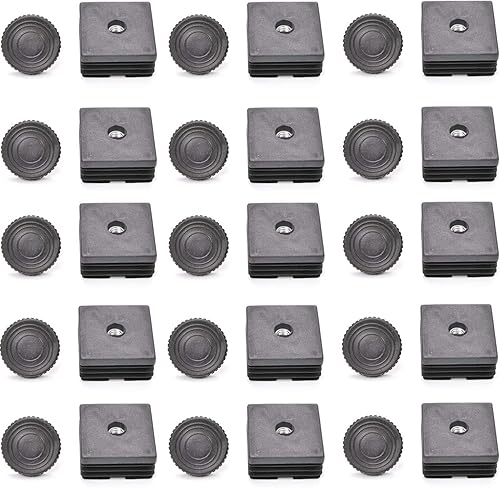 Vista 7 de Heyiarbeit 8pcs muebles niveladores 40mm/1.57" diámetro base M8 rosca ajustable hogar nivelación patas tono negro