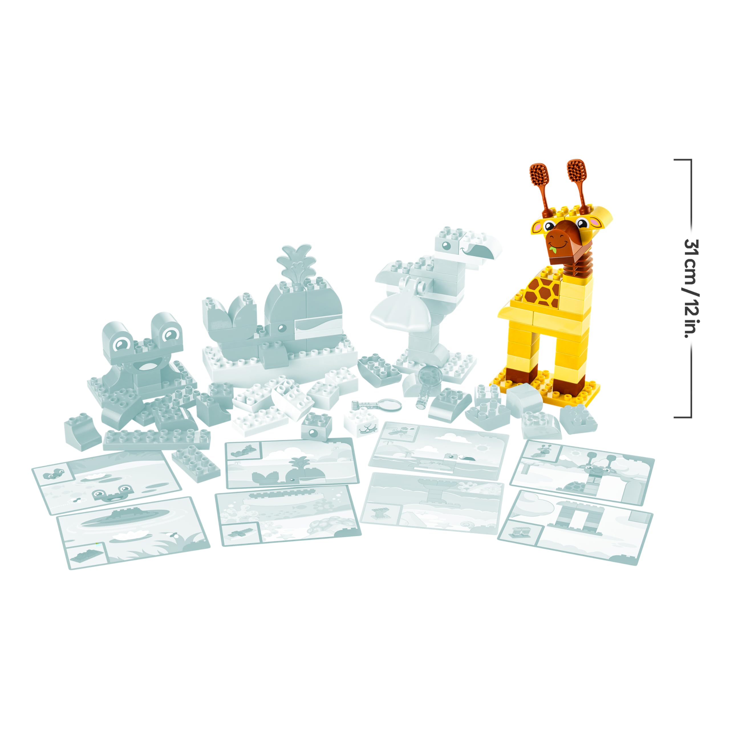 LEGO DUPLO Gioco di Costruzione degli Animali - Giochi Didattici per la Classificazione dei Colori - Set Montessori con Personaggi e Carte - Regalo di Compleanno per Bambini e Bambine da 3 Anni 10472