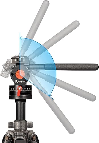 Vista 3 de Trípode fluido arrastre cabeza inclinable vertical con mango giratorio de 180 grados con placa de liberación rápida Arca Swiss y estándar