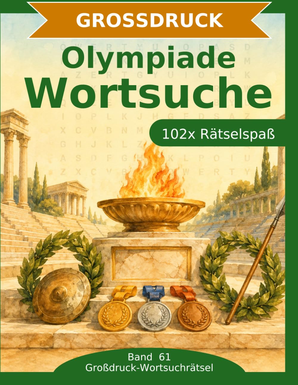Olympiade — Wortsuche in Großdruck: 102 Wortsuchrätsel mit extra großer Schrift | Gehirnjogging Olympiade | Geschenkidee für Oma & Opa