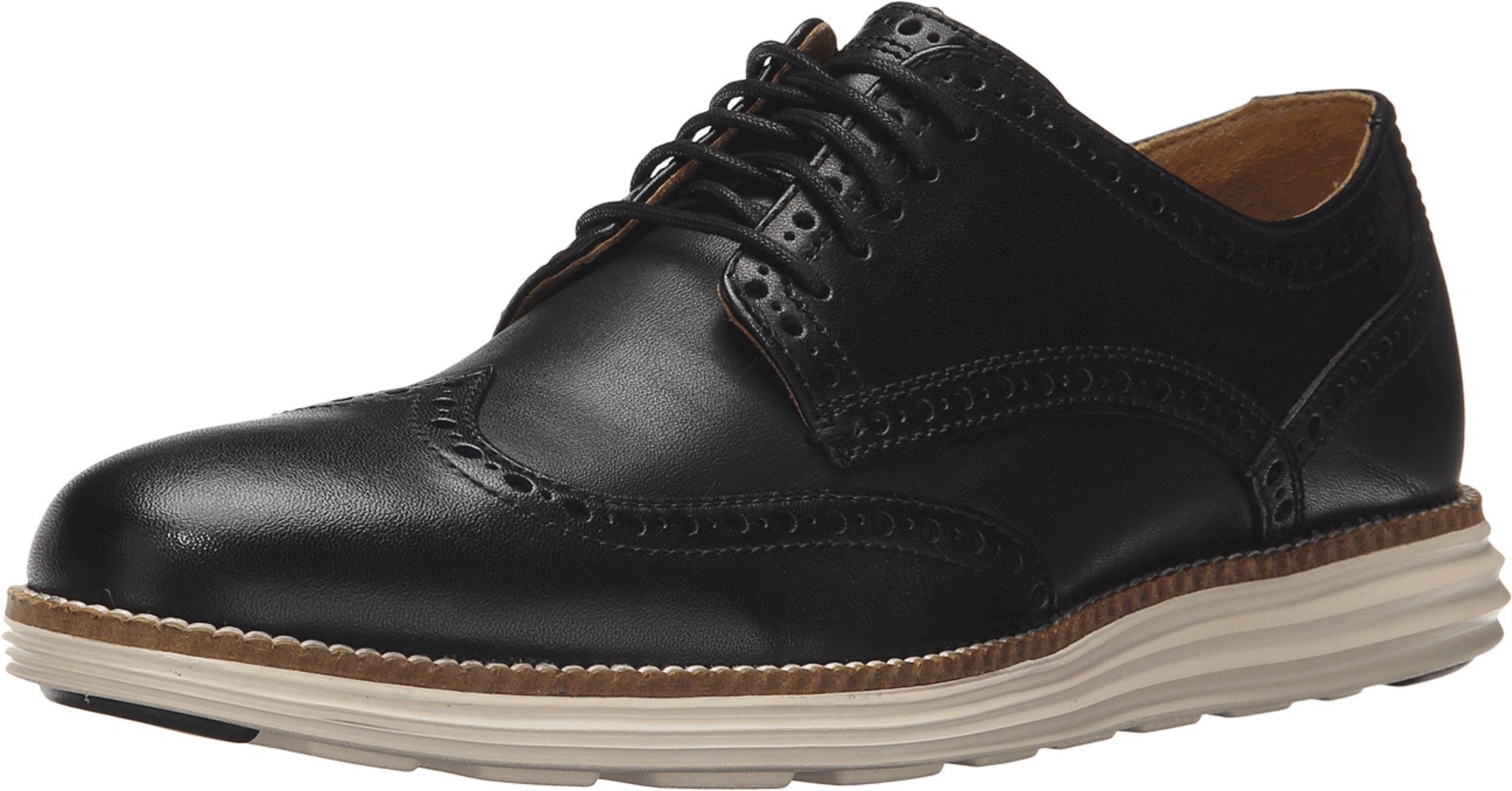 Cole Haan Men's Original Grand Shortwing Oxford, Black Leather White, 7.5 UK Wide