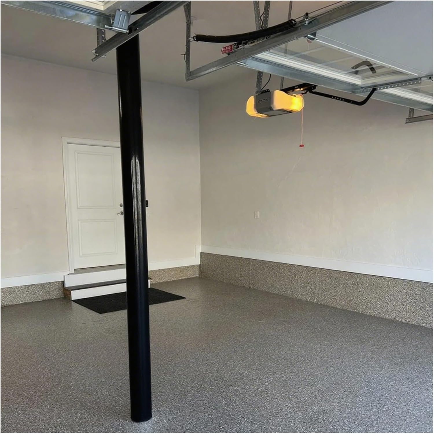 Wrap Around Basketball Pole Padding, 0.8in Thick, 2-8FT Adjustable, All-Weather Protection for 3-10in Diameter Poles, Foldable Design, Black H - 7ft, Dia 6in