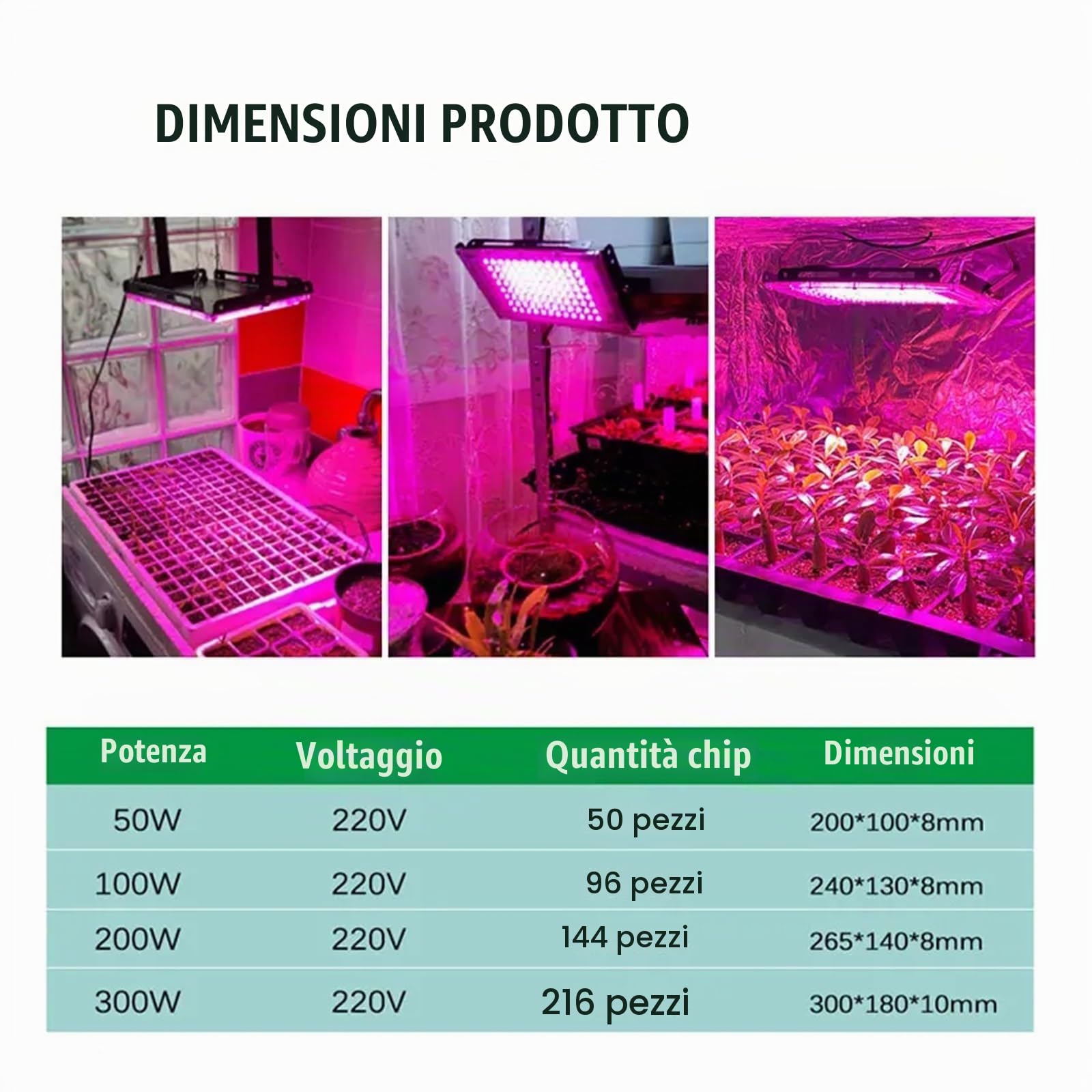 Lampada per Piante, LED Coltiva La Luce Phytolamp Spettro Completo 50W 100W 200W 300W, Lampada for Coltivazione di Piante Phyto Luci Nere for Coltivazione Interna di Fiori(200W)