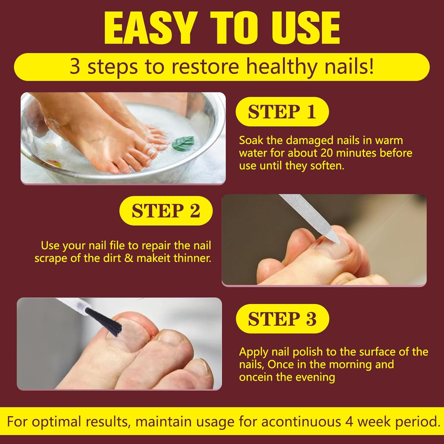 Toenail Fungus Treatment Extra Strength, Nail Fungus Treatment for Yellow, Thick, Discolored, Broken Nails, Ultimate Fungal Nail Repair, Make Nails Look Healthier Stronger, 2 Bottles