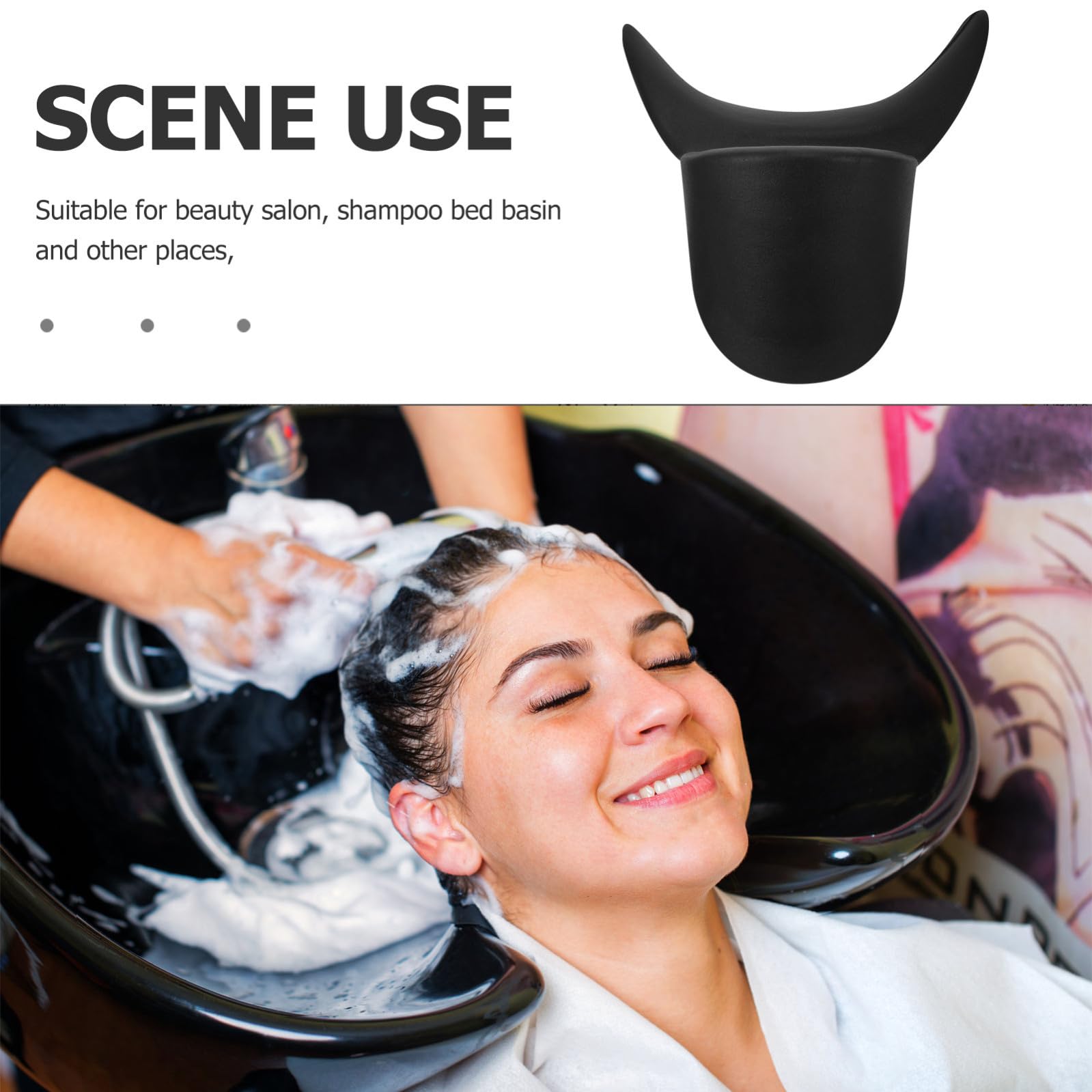 STOBAZA Cuscino Poggiatesta Nero in Pvc per Parrucchiere, Solido e Stabile, Allevia la Pressione Cervicale, per Barber Shop e Uso Domestico
