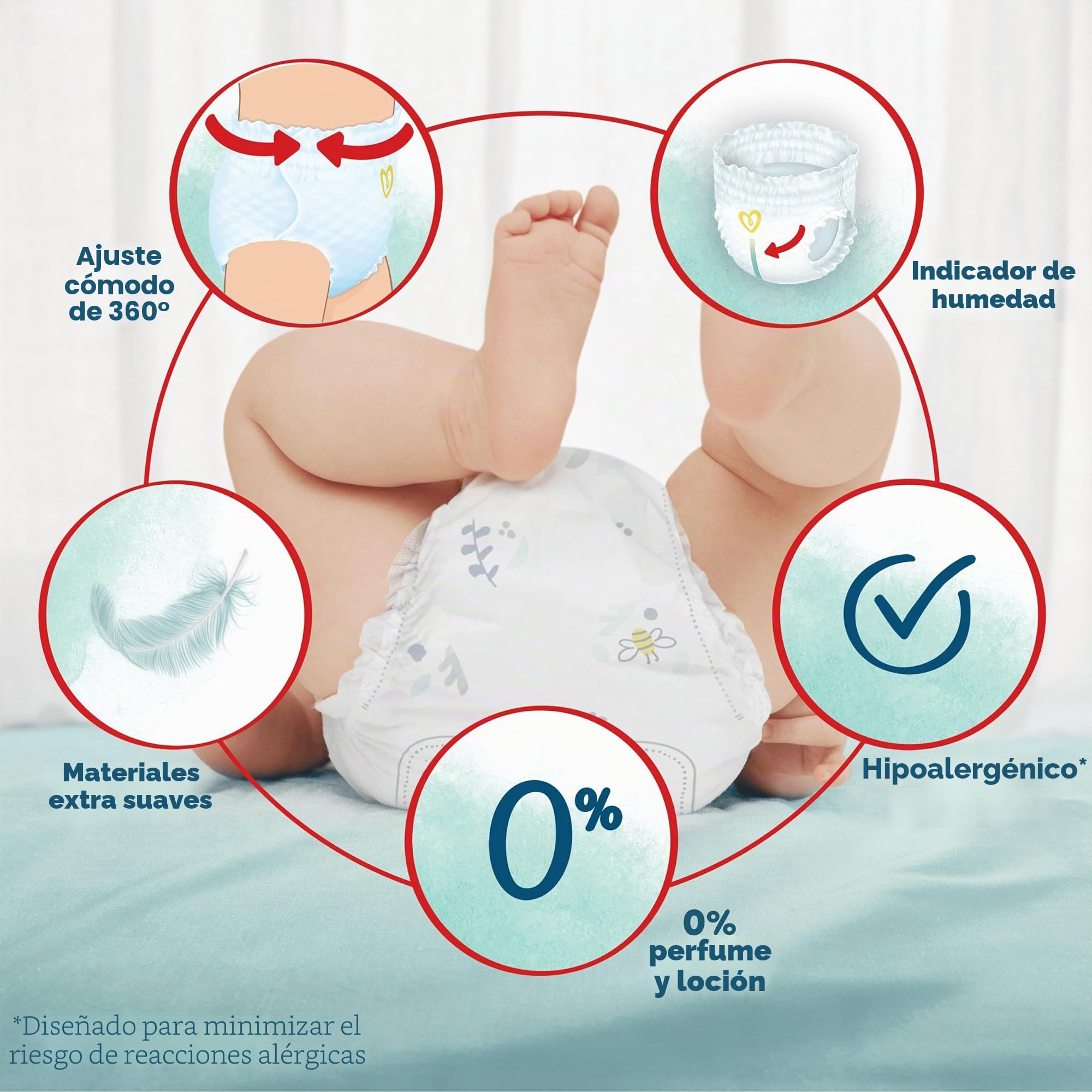 Pampers Pañales Armonía Pants Tamaño 4 (9-15 kg), 168 Pañales para Bebé, Paquete de 1 mes, 100% de absorción Pampers & Ingredientes de origen vegetal, Ahora con Más Capas