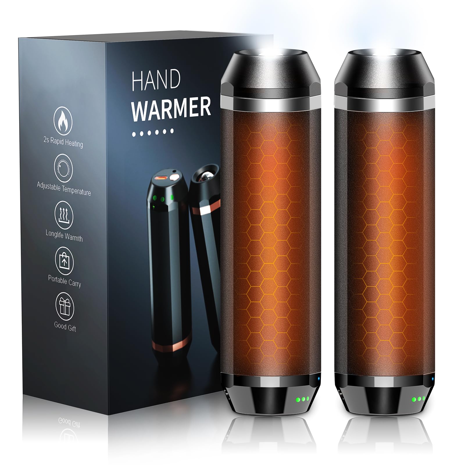 SUPPOU Chauffe Main Rechargeable Magnetique 2 en 1,10000mAh Chaufferette Électrique Main de Poche,3 Niveaux de Chaleur,Chargeur Portable USB-C, Léger,Sécurité,Golf,Ski,Gaming,Cadeaux
