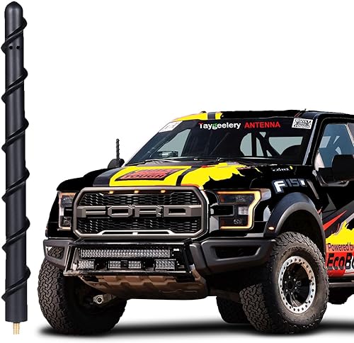 Antena corta compatible con Ford F150 2009-2023, repuesto de antena de goma en espiral de 7 pulgadas, diseñada para recepción optimizada de FMAM,