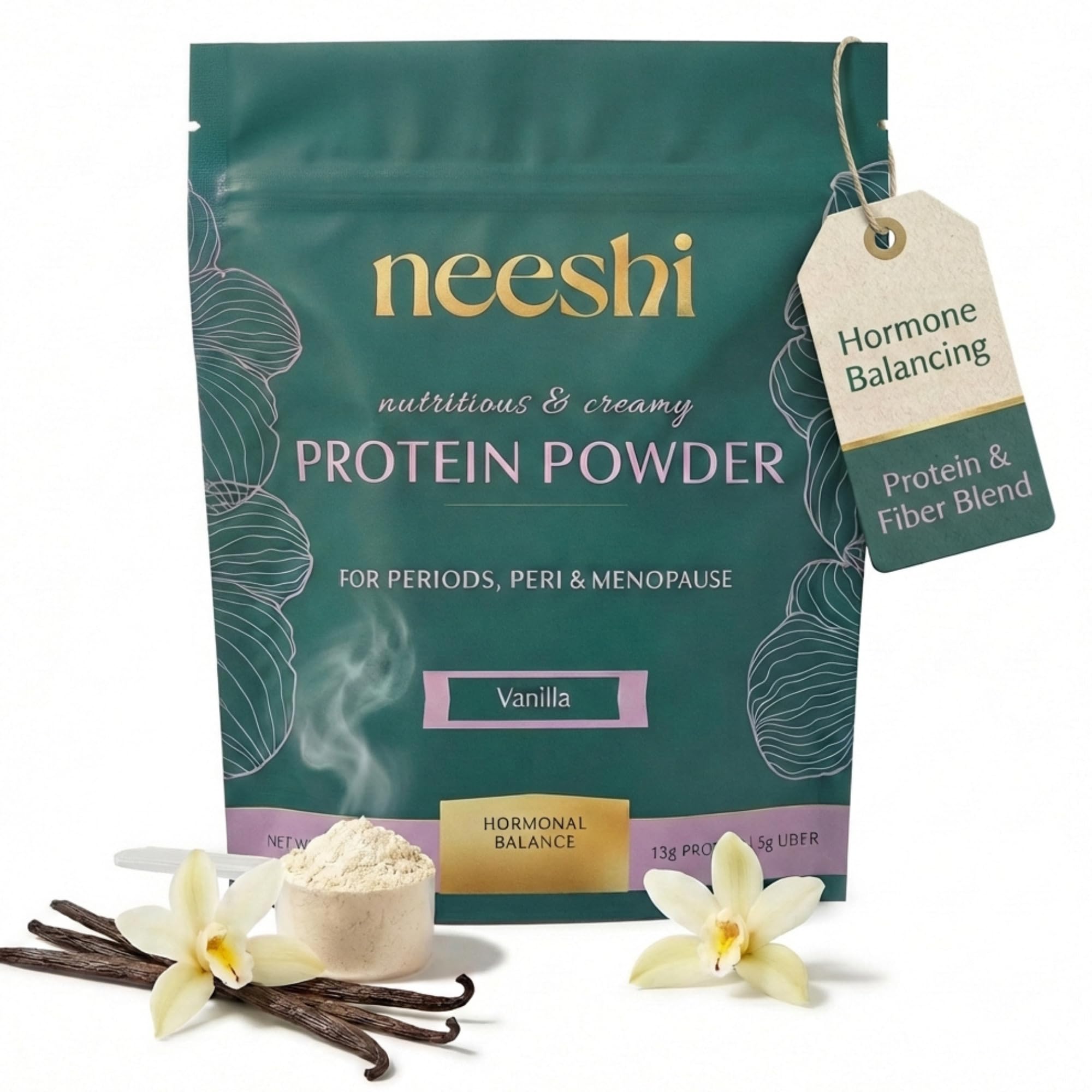 Hormone Balance Protein Powder and Fiber Blend, Vanilla, 7 Servings