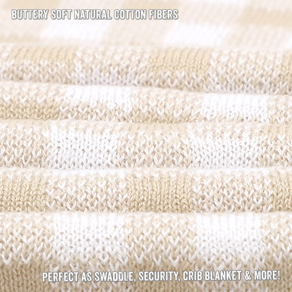 Lussuosa coperta per neonati lavorata a maglia, 100% morbido cotone fine, utilizzabile come fasciatura per culla, passeggino, asilo nido, doccia, registro regali per neonati, bambini e ragazze (plaid