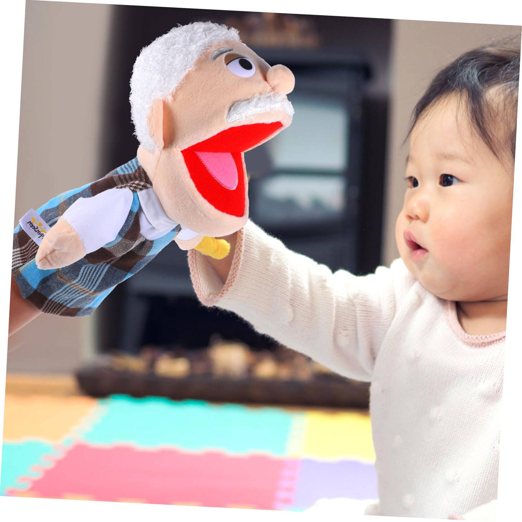 Beaupretty Marionetas de Mano y Desarrollo Sensorial para Niños 2 Piezas para Juego Interactivo Relleno de Algodón PP, Figuras Realistas de Abuelo y Abuela