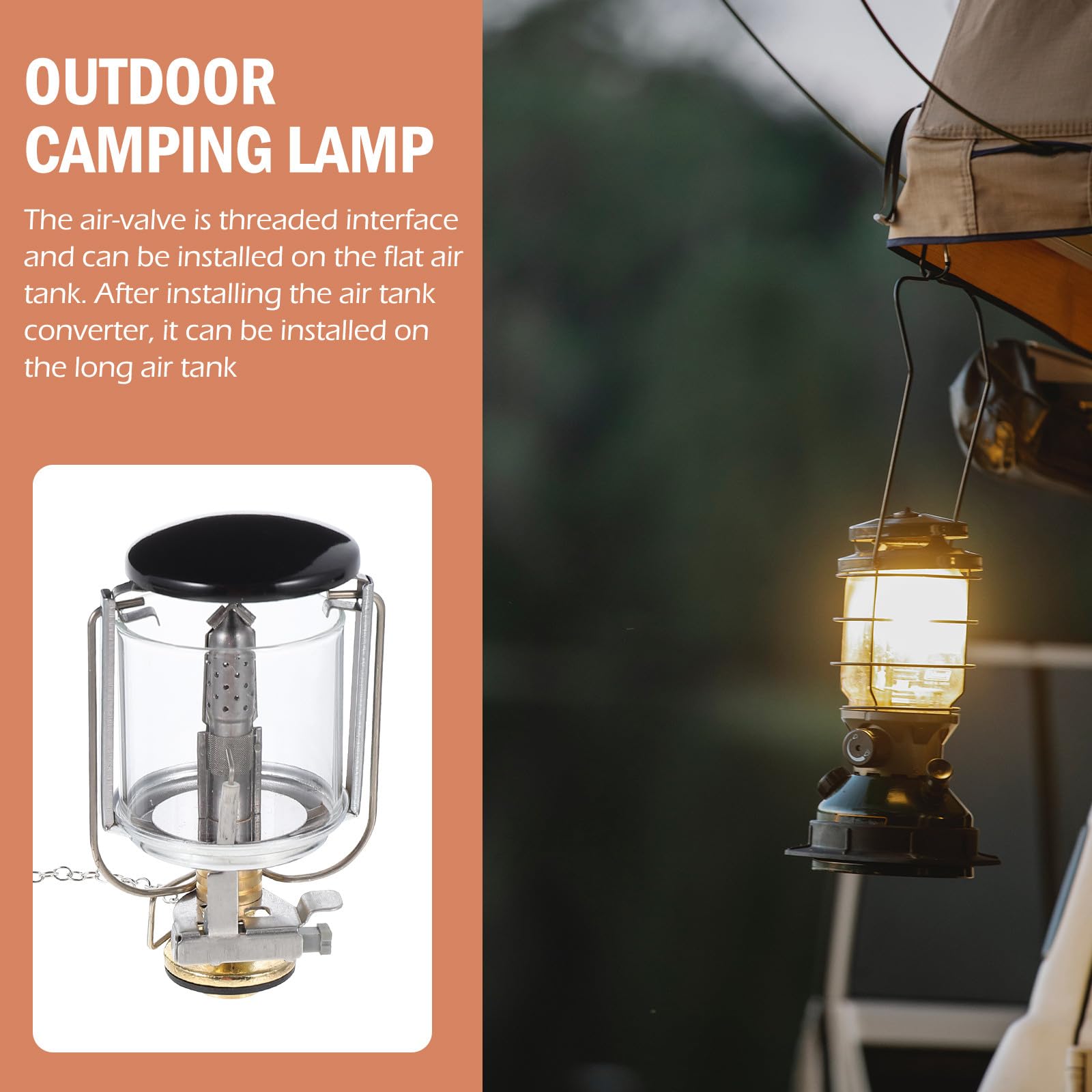 MAGICLULU Lanterne à Propane de Camping Compacte Lampe à Gaz pour Tente, 1 Pièce, Utilisation Extérieure, Éclairage et Chauffage Gaz, pour Loisirs Plein Air et Randonnée
