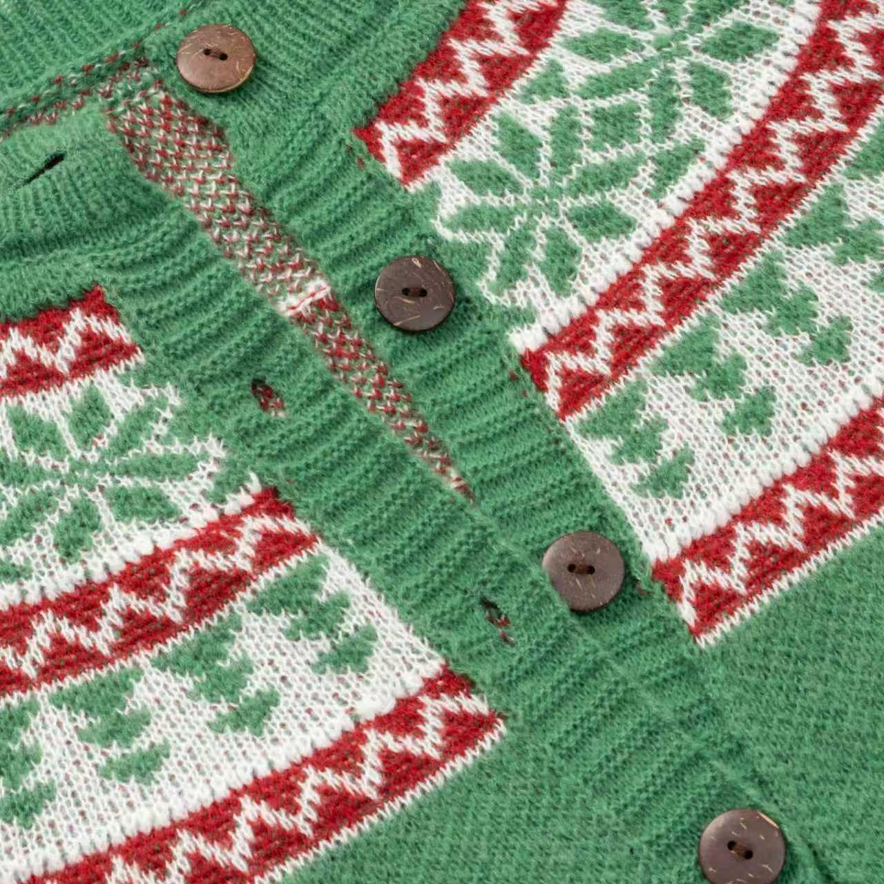 Cardigan da donna divertente autunno inverno animale floreale albero di Natale manica lunga bottoni maglione cardigan