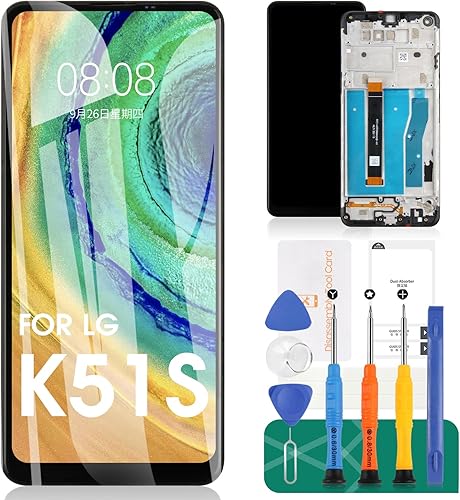 Para LG K51S Reemplazo de pantalla para LG K51S Pantalla LCD Piezas de reparación para LG K51S Pantalla táctil Digitalizador Asamblea reemplazo con