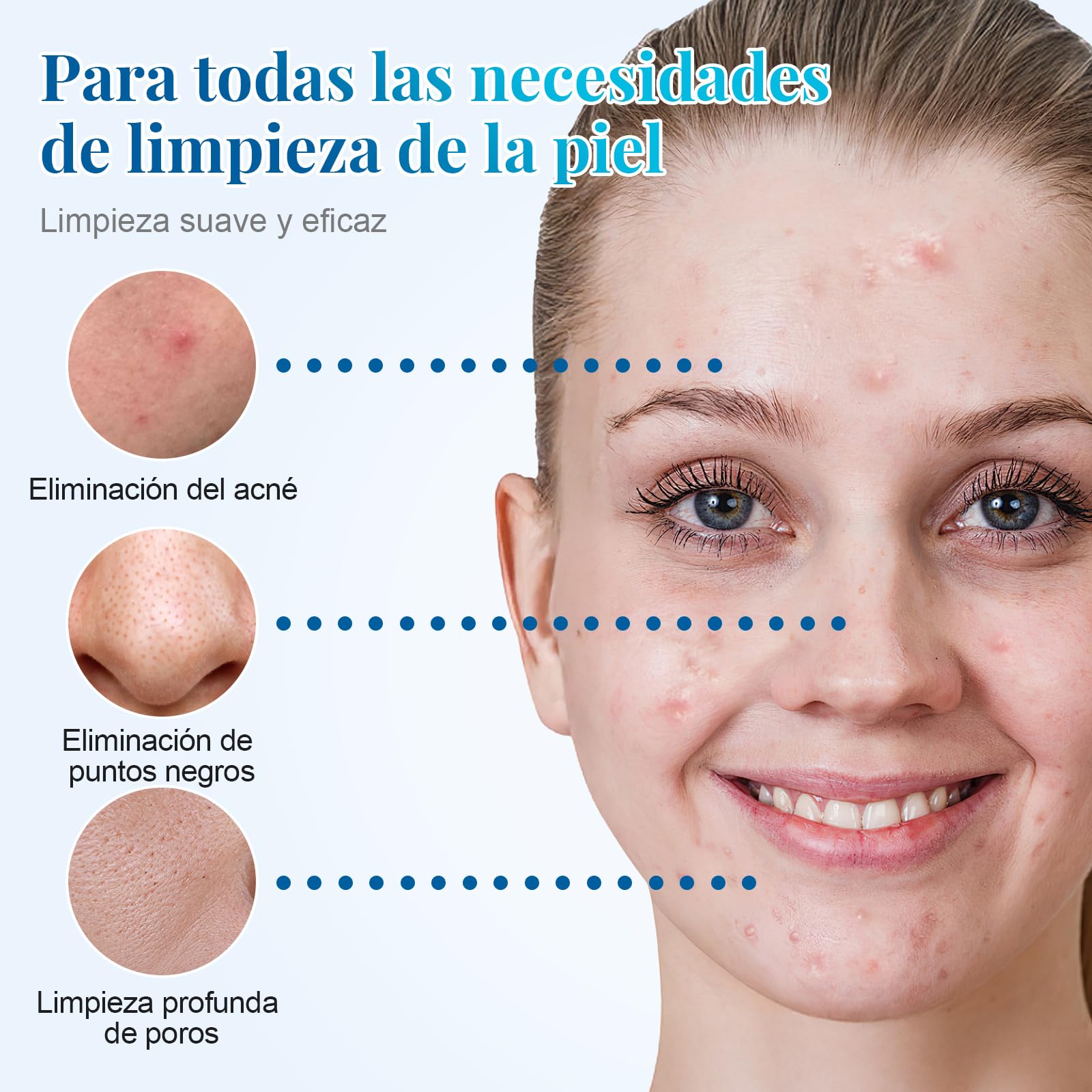 Cepillo facial eléctrico 2 en 1, IPX6, rosa | 4 cabezales, EMS+calor+vibración, 120 min, todos tipos de piel, ideal viaje