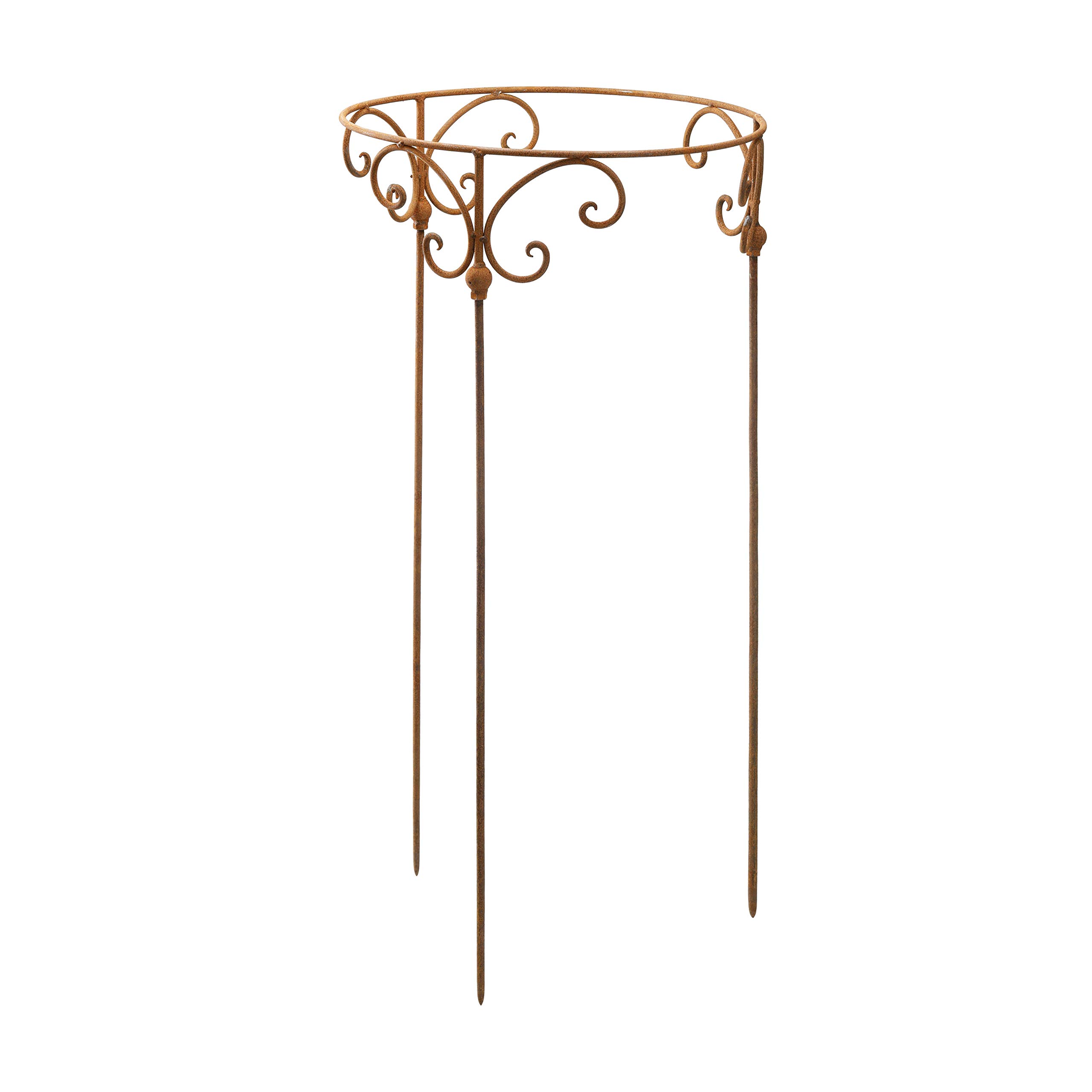 Support pour arbustes 50 cm - Rond - Support pour plantes grimpantes - Décoration en métal - Fer rouillé