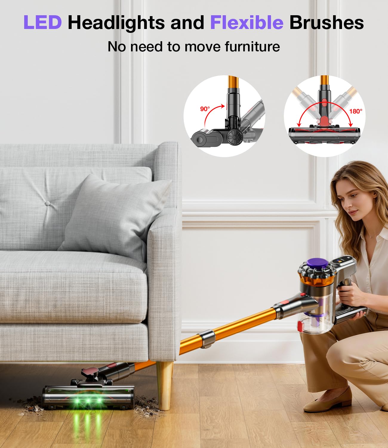 KQAHA Cordless Vacuum - 50KPA Powerful Suction -6