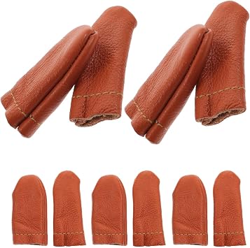Leather 10 Pairs Sewing Protectors for Knitting Felting DIY Crafts Breathable 2.55 X 0.78 X 0.19 in