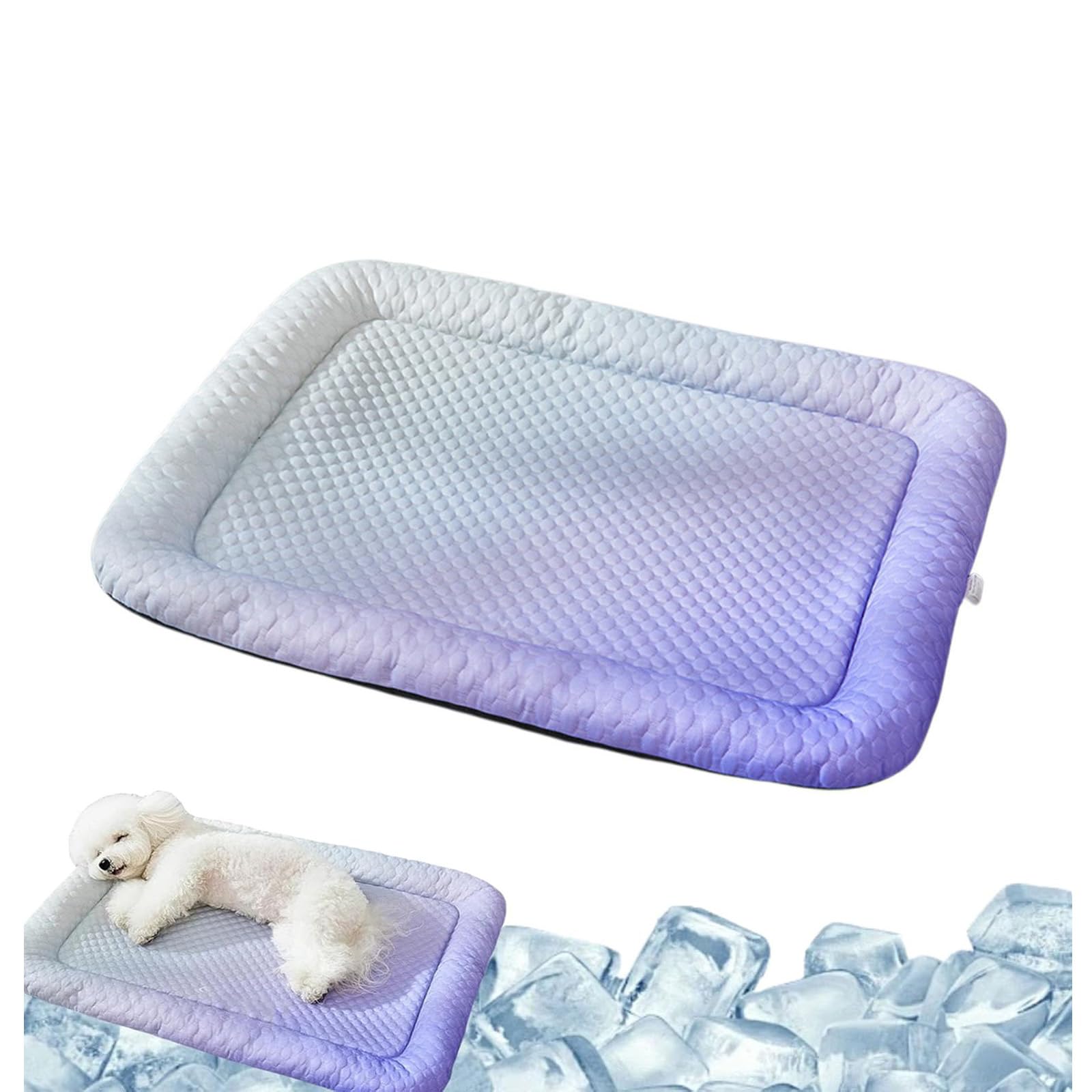 Pet Cooling Mat for Dogs & Cats, Pet Cooling Mat Self-Cooling Mat for Cat, Naturally Cool Ice-Silk Pad, Breathable Soft Sleeping Cushion for Indoor Floors Sofas and Car Travel Washable，pur grad