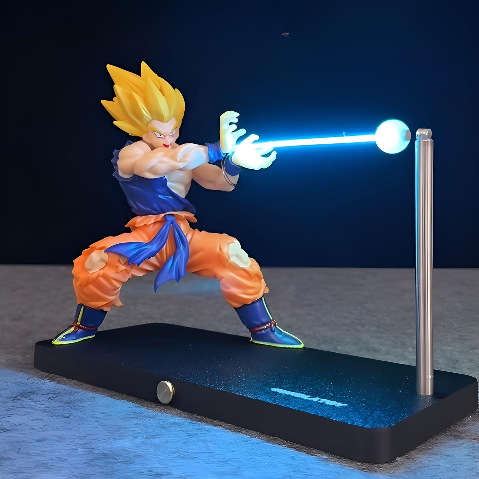 FIYSON 3D Dragon Ball Magnetic Night Light, Original and Authentic Anime Dragon Ball Z Figures Ornaments, Goku Vegeta Kamehameha Magnetic Levitation Night Light, Rechargeable, Dimmable (Style 2)