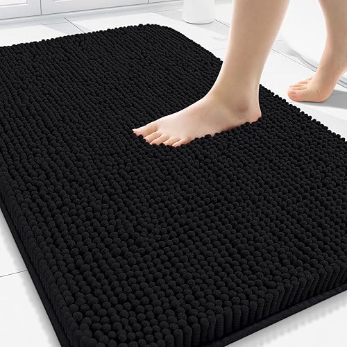 Miniatura 172 de Arotive Alfombras de Baño 30x20, Alfombras de Baño de Chenilla Shaggy Extra Suaves y Absorbentes, Lavables a Máquina con Respaldo de Goma