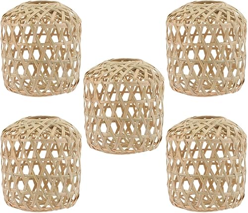 DOITOOL 5 unids Pantalla de Lámpara de Bambú Lámpara Colgante Lámparas Tejidas a Mano Lámpara Colgante Cubierta de Lámpara Cubierta de Lámpara disponible en Yaxa Peru