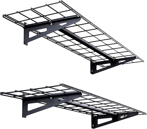 Miniatura 10 de VEVOR Estantería de garaje montada en la pared, estantes resistentes de 1 x 4 pies, estante de almacenamiento flotante de capacidad de carga de 400