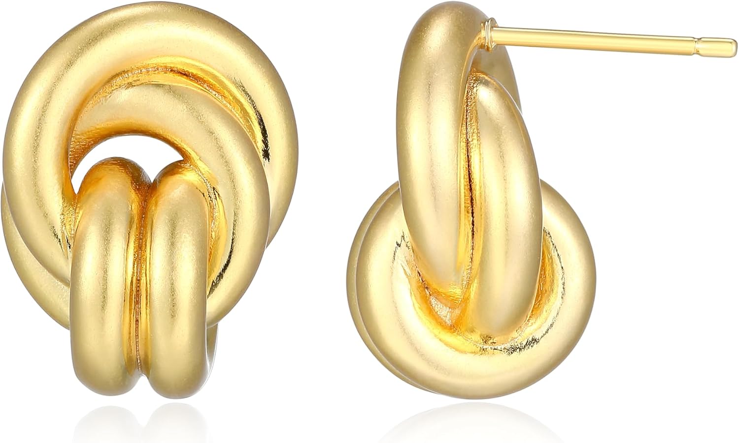 Amazon Essentials (Demi's Pick) Love Knot Earrings for Women - Gold-Tone Fine Silver Plated, Trendy Jewelry - Image 3